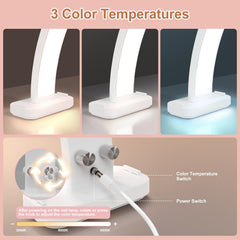 TONYFUL Half Moon Light demonstrates color-temperature adjustments from warm to daylight for accurate tones.