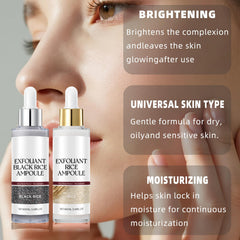 TooAemiS White Rice Exfoliant Ampoule closeup highlights hydrating glow