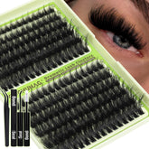 TOOCHUNAG thick lash clusters kit 12-24mm assembled for customizable DIY lash look.