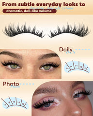 TOOCHUNAG wet-look volume clusters mimic salon lash texture