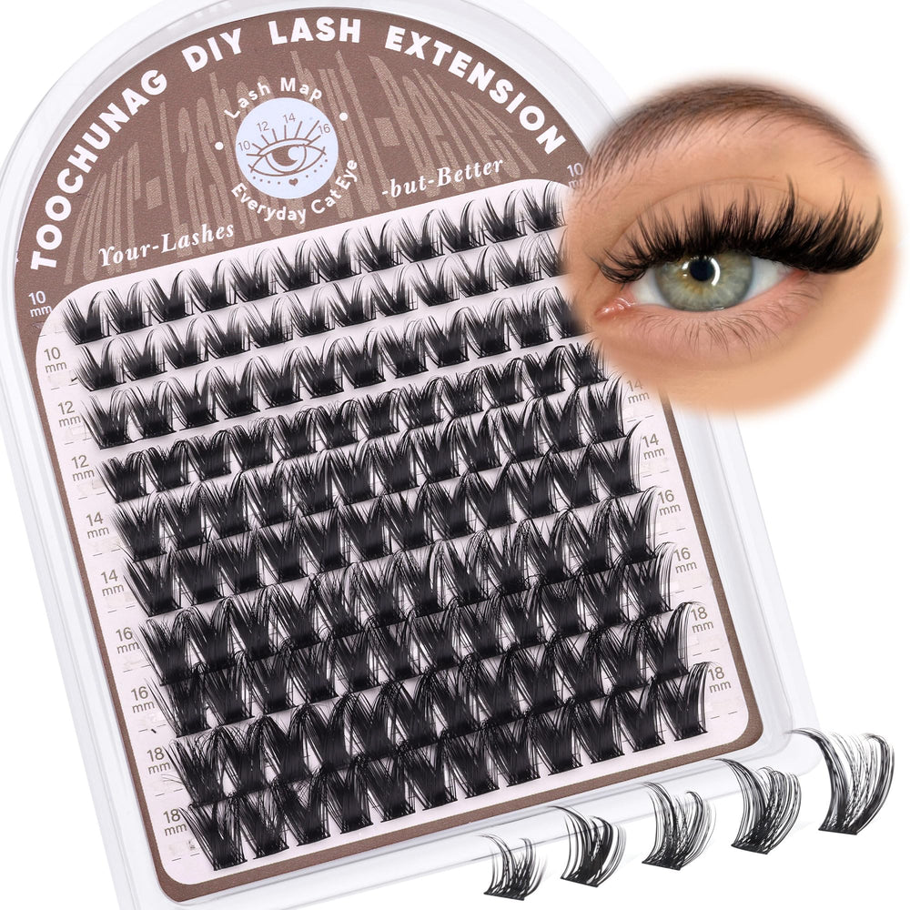 TOOCHUNAG Wispy D Curl lash clusters deliver natural daily volume.