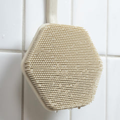 TOOLETRIES back scrubber ergonomic handle helps reach hard-to-clean areas with comfort.