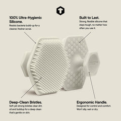 TOOLETRIES Face Scrubber open silicone bristles ready for your face wash routine.