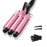 TOP4EVER 3 Barrel Curling Iron heat up action demonstrates fast styling for busy mornings