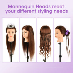 TopDirect mannequin head with table clip holder for secure on-desk practice.