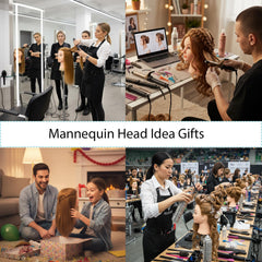 TopDirect mannequin head with clamp holder demonstrates a stable practice setup for salons.