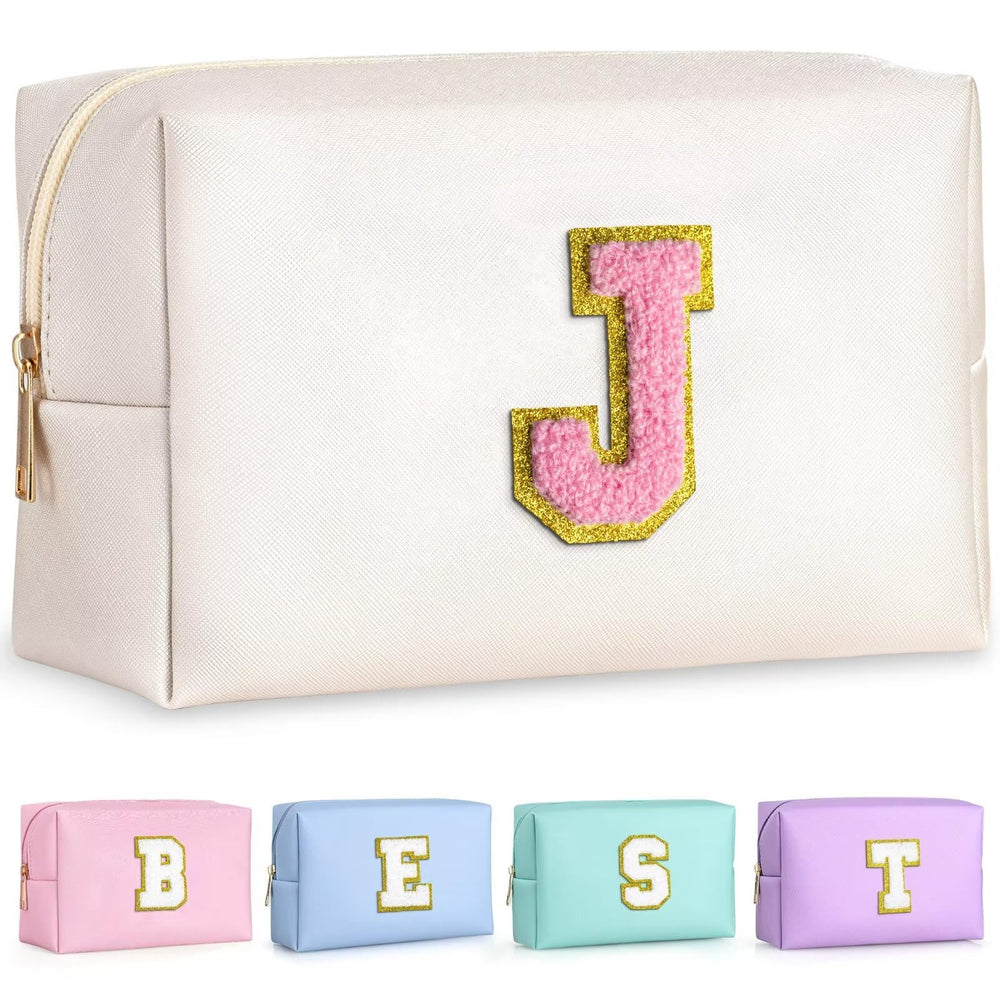 TOPEAST chenille-patch makeup bag emphasizes tactile chenille texture for daily cosmetics.