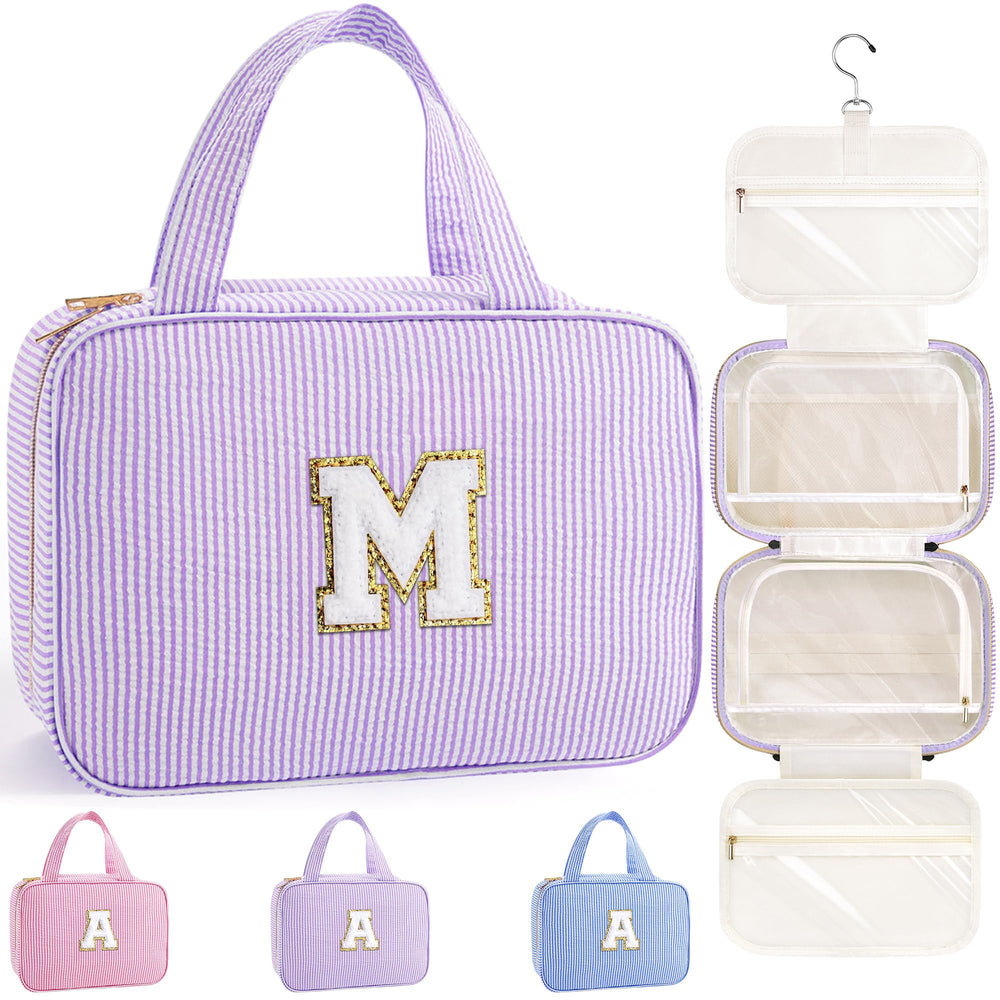 TOPEAST travel hanging toiletry bag in purple M offers organized storage for essentials.