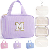 TOPEAST travel hanging toiletry bag in purple M offers organized storage for essentials.