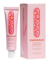 Topicals Faded serum bottle close-up for even skin tone support.