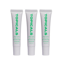 Topicals Slick Salve Mint Glossy Lip Balm 3-pack provides lasting hydration and shine for soft lips.