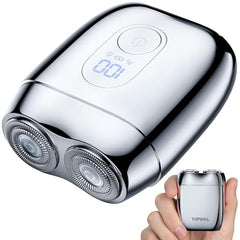 TopWill RX40 metal shaver closeup shows premium zinc alloy body for durable travel grooming.