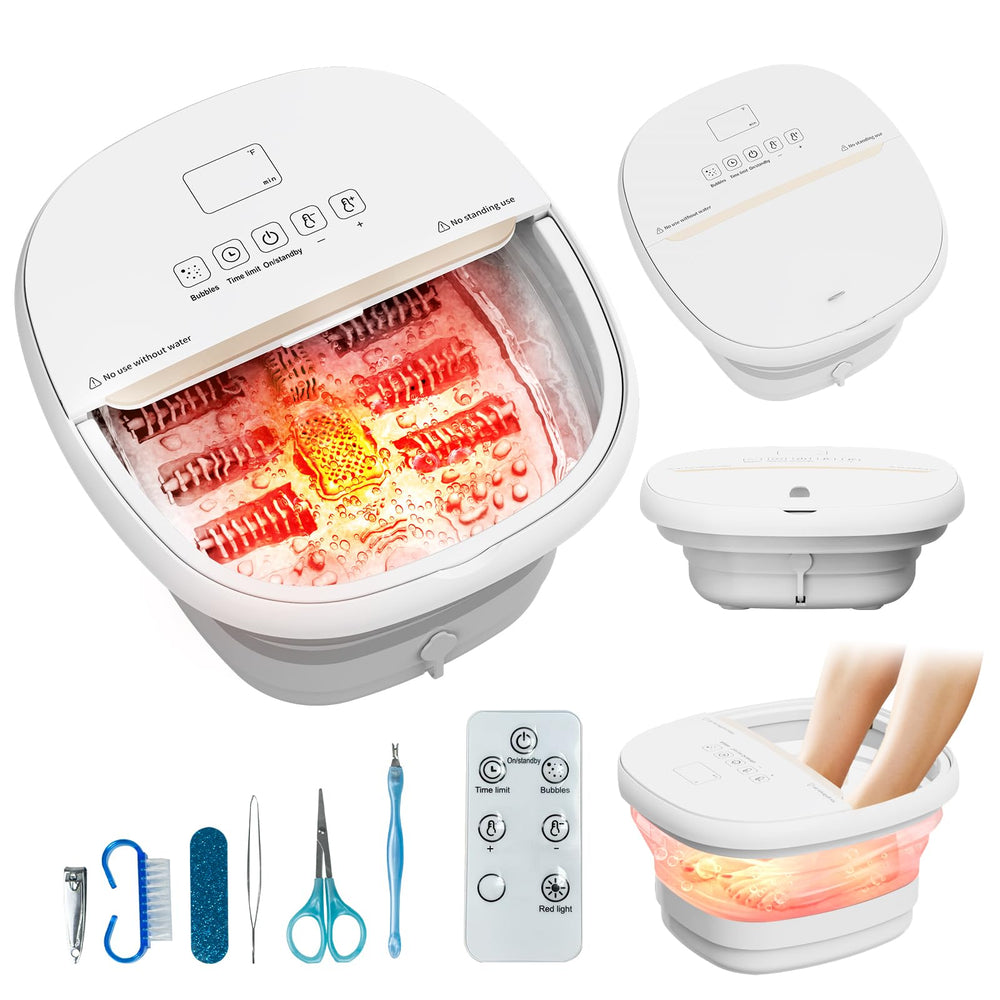 torktak pedicure foot spa front view with bubble heat for at-home relaxation