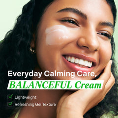 Torriden Balanceful Cream texture swirl reveals a light, non-sticky finish.