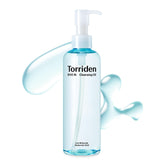 Torriden DIVE IN cleansing oil bottle pour for smooth makeup removal.