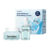 Torriden DIVE IN Serum bottle closeup shows lightweight hydration for makeup-ready skin.