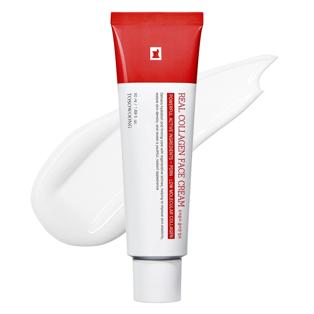 Tosowoong Real Collagen Face Cream packaging shown for premium hydration