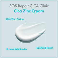 TOSOWOONG SOS Repair zinc-cream bottle with label — science-backed skincare design.
