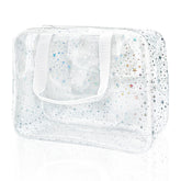 TotePrint holographic star bag front view for stylish travel organization