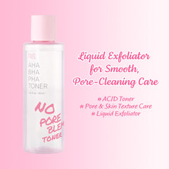Touch in Sol No Poreblem toner liquid swirl—gentle AHA/BHA exfoliation.