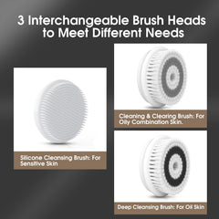 TouchBeauty deep-cleaning brush head closeup targets oily areas for refreshed skin.