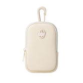 Touchland Touchette pouch Ivory zipper closeup, compact sanitizer pocket for easy access.