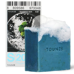 TOUN28 anti-dandruff shampoo bar packaging emphasizes eco-friendly design.