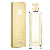 TOUS Eau de Parfum bottle closeup with gold cap for a luxurious, long-lasting scent