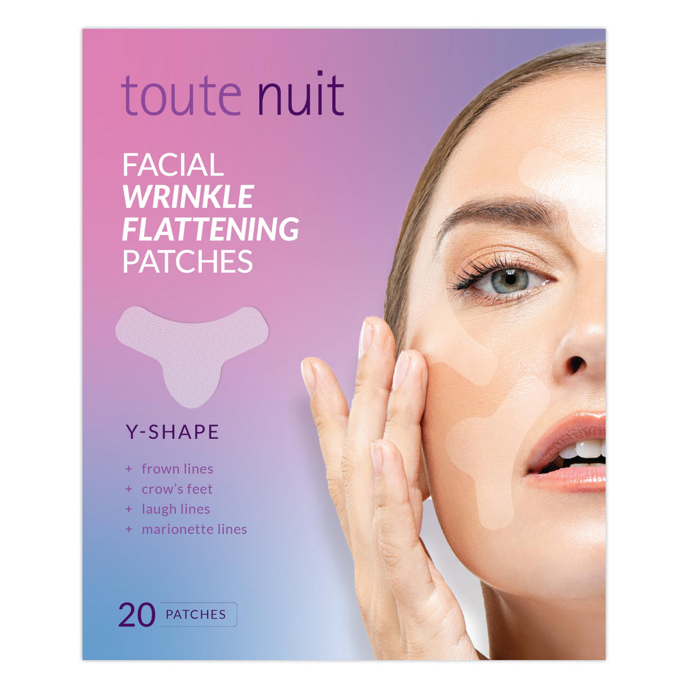 Toute Nuit Wrinkle Patches forehead Y shape close up shows targeted wrinkle smoothing overnight