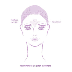 Toute Nuit Wrinkle Patches Jet transparent skin patch showing easy non-irritating application.