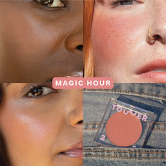 BeachPlease Rosy Nude dab on cheek for subtle flush