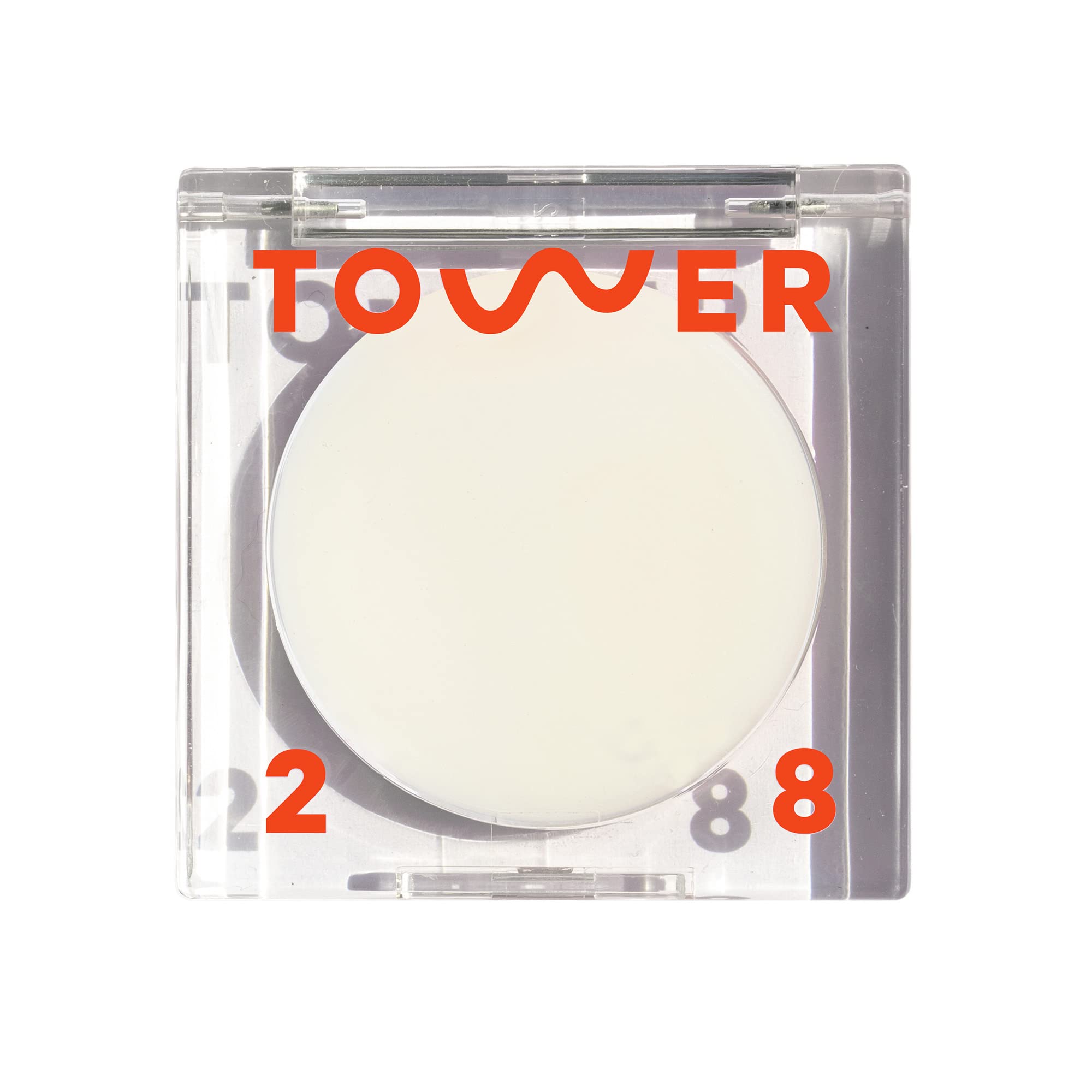 Tower 28 SuperDew Balm compact showing creamy glow for quick highlighting.