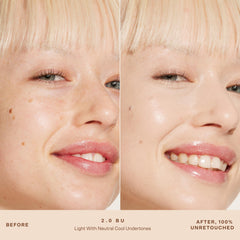 Tower 28 Swipe Serum Concealer applying shot demonstrates seamless blend to cover imperfections