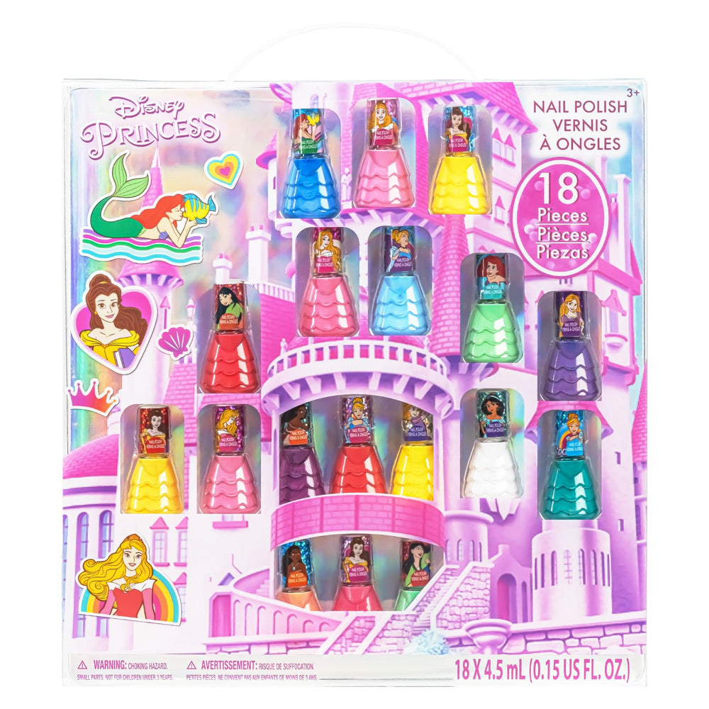 Townley Girl Disney Princess 18-piece set packaging with castle motif for themed playtime