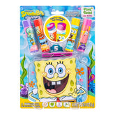 Townley Girl SpongeBob lipbalm set front showcases vivid SpongeBob designs for daily hydration.