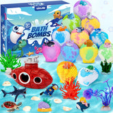 Toylink Ocean Bath Bombs 12-pack shells reveal sea creature toys for playful bath time.
