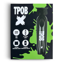 TPOB cordless rechargeable trimmer in use for flexible grooming sessions.