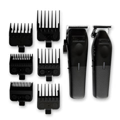 TPOB Mini Play black clippers side angle showing ergonomic grip for steady fades
