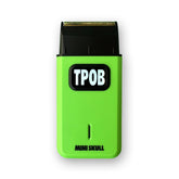TPOB Mini Skull Single Shaver pocket-size in hand for quick on-the-go grooming.
