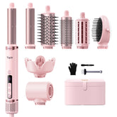 Tqcir 8in1 hot air styler compact design enables easy at-home styling.