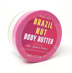 Trader Joe's Brazil Nut Body Butter packaging front view signaling natural skincare routine