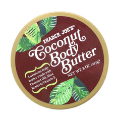 Trader Joe's Coconut Body Butter applying cream for instant skin hydration