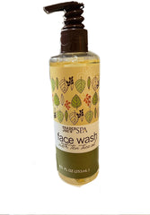 Trader Joe's SPA Face Wash bottle with tea tree oil for refreshing cleansing.