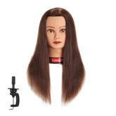 Traininghead 20-22 inch brown mannequin head for realistic hair-styling practice.