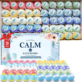 TranquilBliss bath bombs present box shows a gift-ready 50-piece set for celebrations.