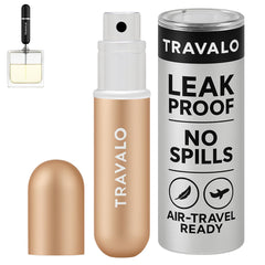 Travalo Classic HD perfume atomizer in gold, compact for on-the-go fragrance applications.