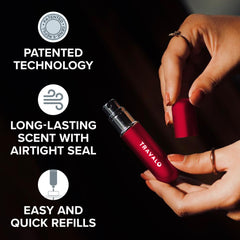 Travalo Classic HD window view highlights real-time perfume level for easy refills.