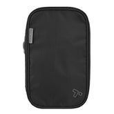 Travelon compact hanging toiletry kit closed view showing space-saving design