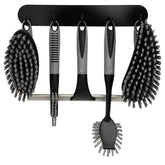 Trazon scrub brush set 6 pcs front view highlights versatile bathroom cleaning power for tiles