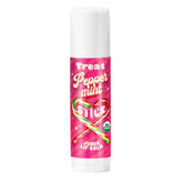 Treat Jumbo Lip Balm peppermint stick tube showing a refreshing peppermint scent on smooth lips
